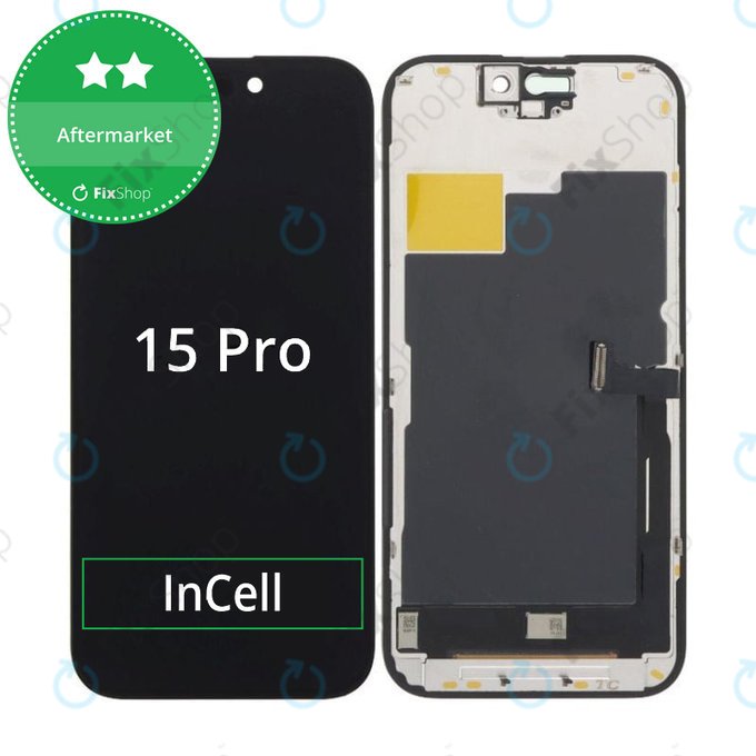 Displej In-Cell HD+ pro iPhone 15 Pro, Dotykové sklo s rámem