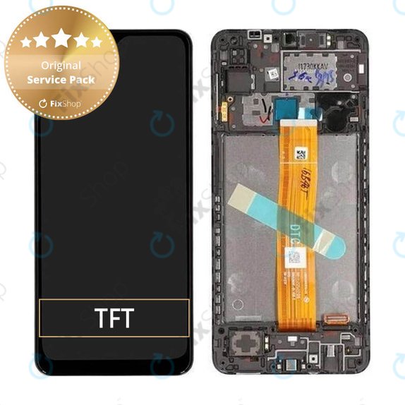 Samsung Galaxy A12 A127F, A032F - LCD Displej + Dotykové Sklo + Rám (Black) - GH82-26485A, GH82-26486A Genuine Service Pack