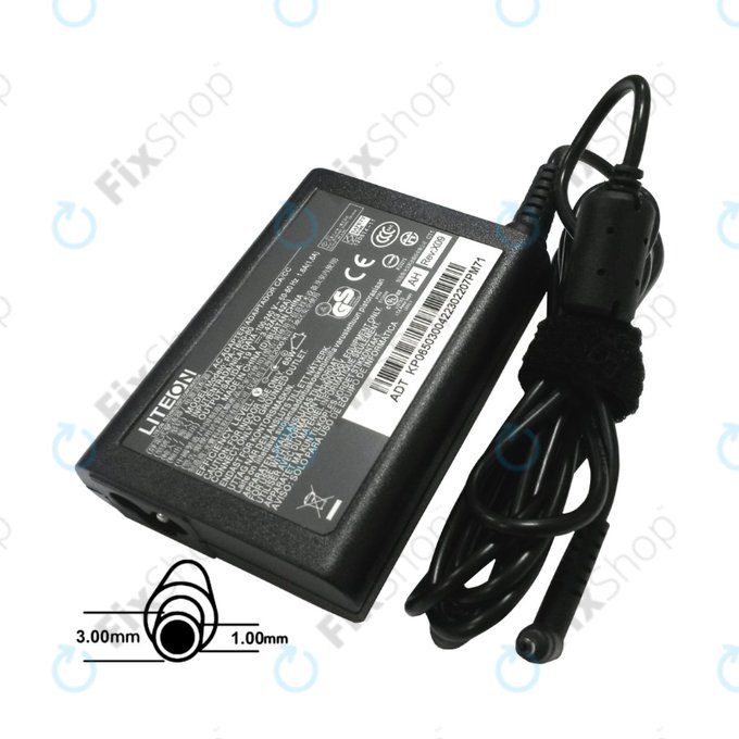 Nabíjecí adaptér pro Acer, 77011089, 65W, 19V, Černá, Genuine Service Pack