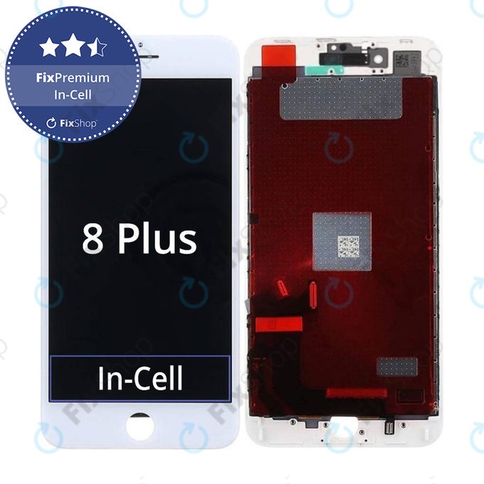Displej In-Cell pro iPhone 8 Plus, White, Dotykové sklo s rámem, FixPremium