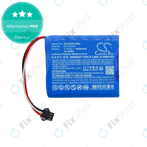 Baterie pro Hantek DSO-1062B, DSO-1202B, DSO-1202S, 4500mAh, Li-Pol, 7.4V, PL727076, HQ