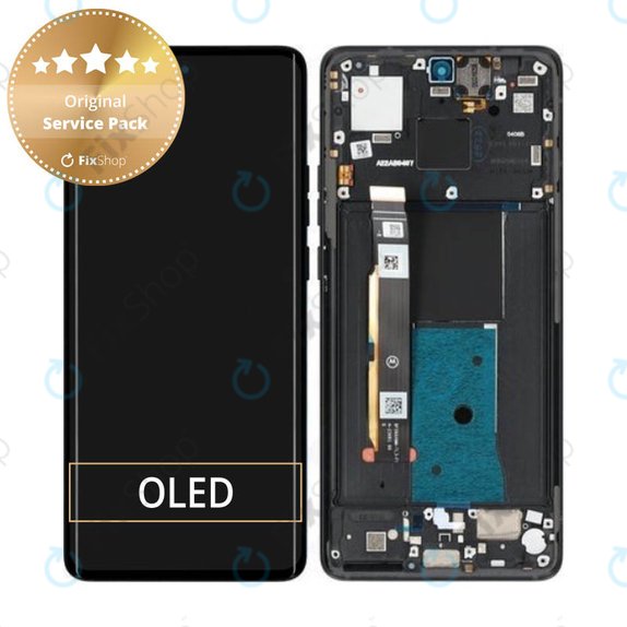 Motorola Edge 40 - LCD Displej + Dotykové Sklo + Rám (Eclipse Black) - 5D68C22670 Genuine Service Pack