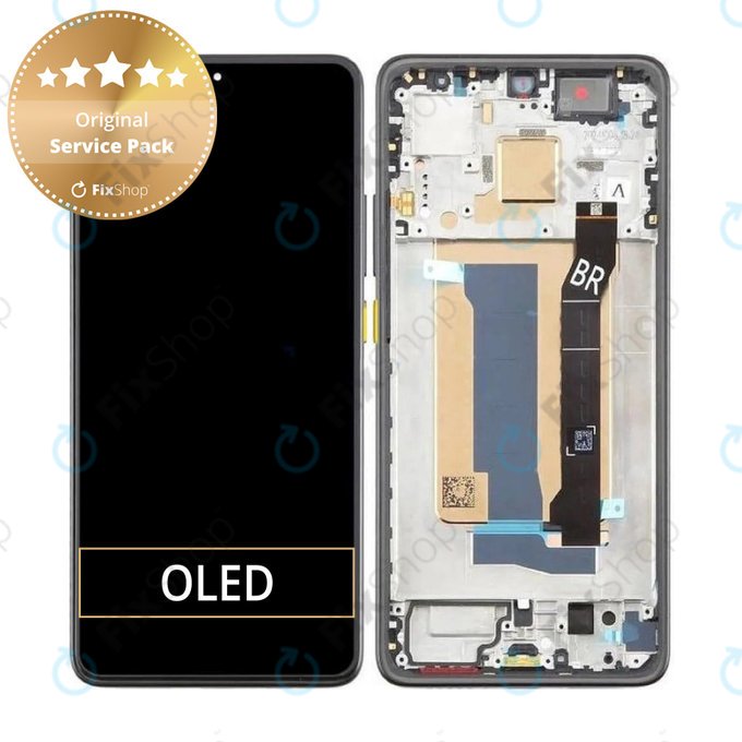 Displej pro Xiaomi Poco X7 Pro, Dotykové sklo s rámem, Yellow, 56000100O1000, Genuine Service Pack