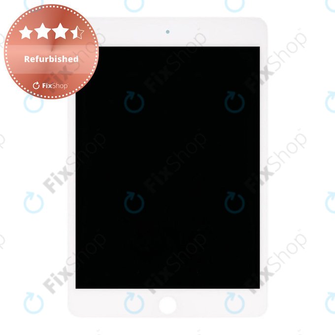 LCD Displej pro iPad Mini 5, White, Dotykové sklo bez rámu, Refurbished