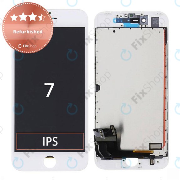 Displej pro iPhone 7, White, Dotykové sklo s rámem, Refurbished
