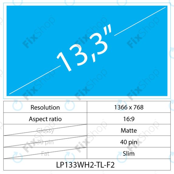 13.3 LCD Slim Matný 40 pin WXGA HD