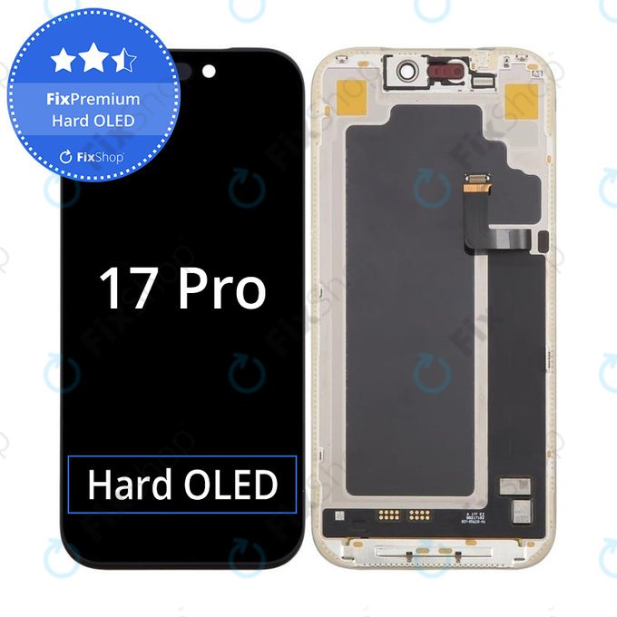 Displej Hard OLED pro iPhone 17 Pro, Dotykové sklo s rámem, FixPremium