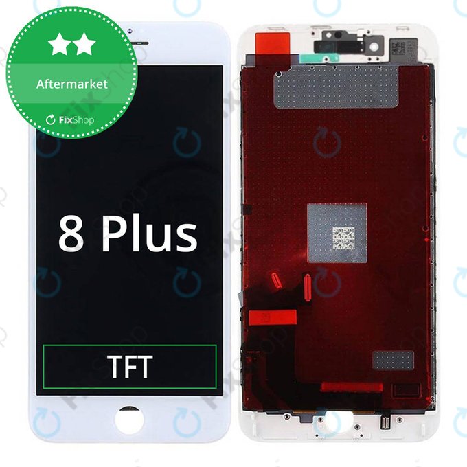 Displej pro iPhone 8 Plus, White, Dotykové sklo s rámem