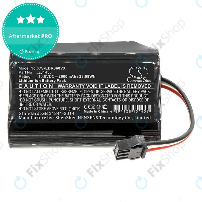 Baterie pro Ecovacs D36, DA60, DA611, DB35, TCR360, 2600mAh, Li-Ion, 10.8V, ZJ1450, HQ