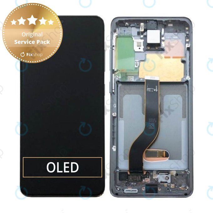Samsung Galaxy S20 G980F - LCD Displej + Dotykové Sklo + Rám (Cosmic Gray) - GH82-22131A, GH82-22123A, GH82-31433A, GH82-31432A Genuine Service Pack