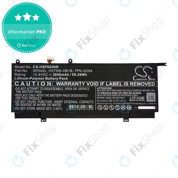 Baterie pro HP Spectre X360 13, 3850mAh, Li-Pol, 15.4V, HSTNN-OB1B, HQ