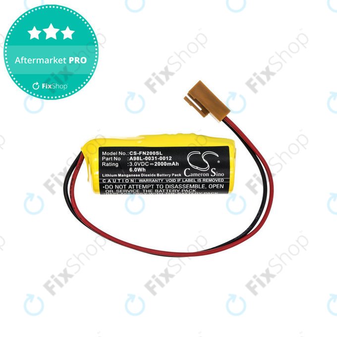 Baterie pro GE Fanuc, 2000mAh, Li-MnO2, 3V, A98L-0031-0012, HQ