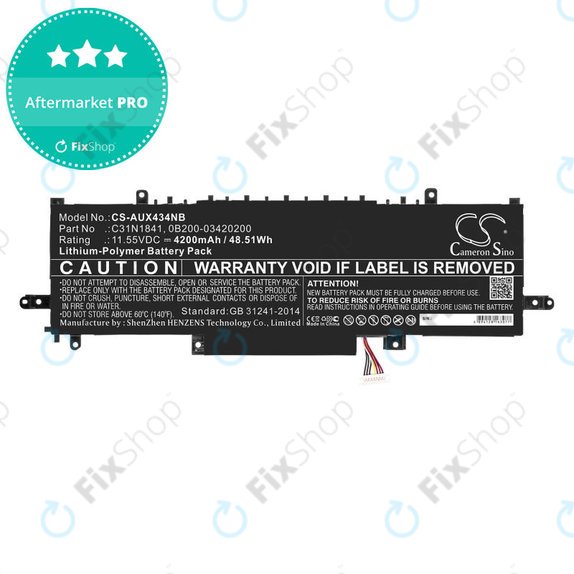 Baterie pro Asus ZenBook 14, Flip 14, 4200mAh, Li-Pol, 11.55V, C31N1841, HQ