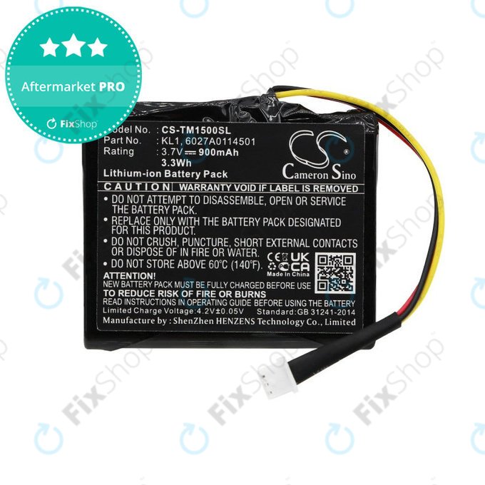 Baterie pro TomTom Via 1405, 900mAh, Li-Ion, 3.7V, 6027A0114501, HQ