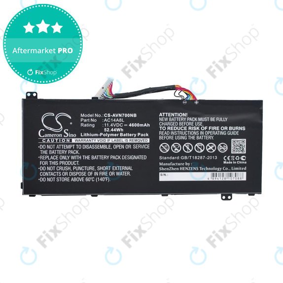 Baterie pro Acer Aspire Vn7, V15 Nitro, Spin 3, 4600mAh, Li-Pol, 11.4V, AC14A8L, HQ