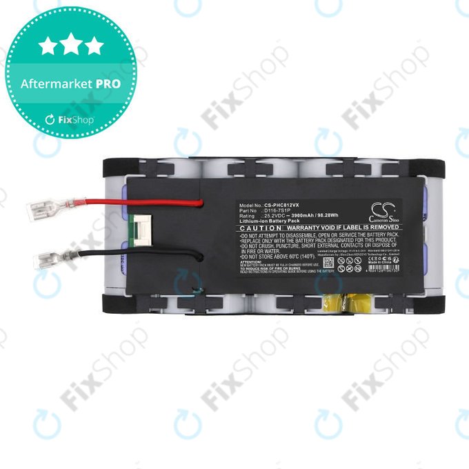 Baterie pro Philips Aqua Plus 8000, XC8349/01, XW8122/82, 3900mAh, Li-Ion, 25.2V, D116-7S1P, HQ