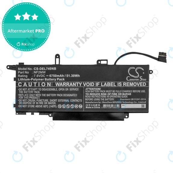 Baterie pro Dell Latitude 7310 2-in-1, 7400 2-in-1, 6750mAh, Li-Pol, 7.6V, NF2MW, HQ