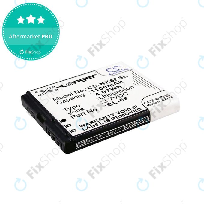 Baterie pro Nokia N78, N79, N95 8GB, 1100mAh, Li-Ion, 3.7V, BL-6F, HQ