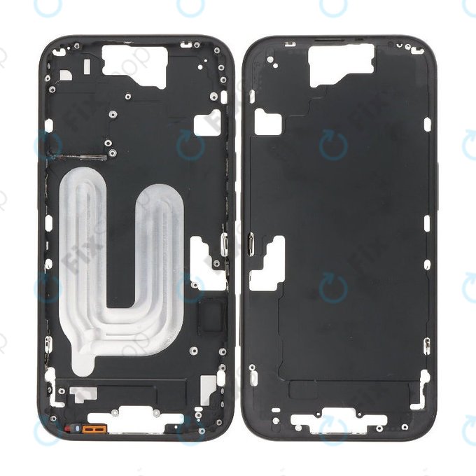 Apple iPhone 16 - Střední rám + Tlačítka zapínání + Hlasitosti (Black)