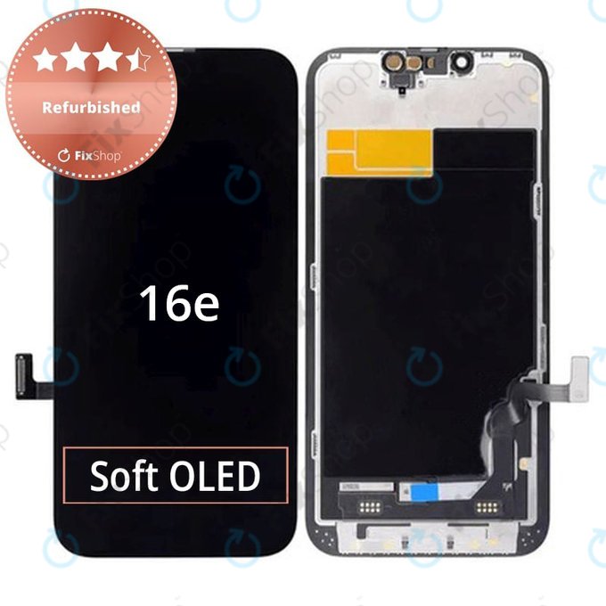Displej pro iPhone 16e, 17e, Dotykové sklo s rámem, Refurbished