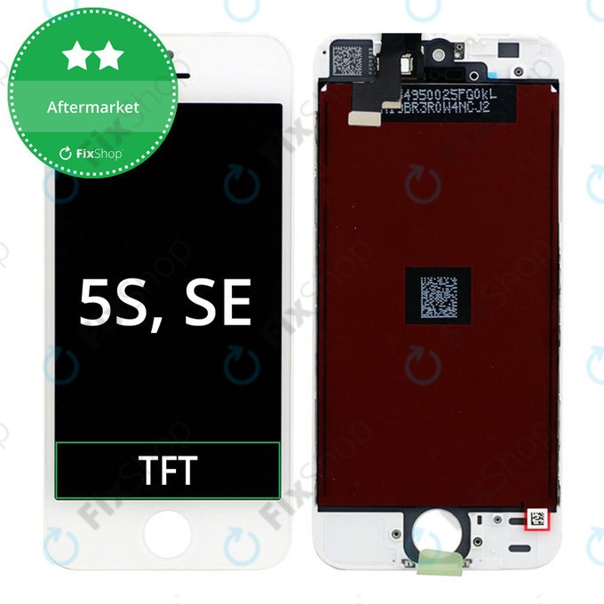 Displej pro iPhone 5S, SE, White, Dotykové sklo s rámem