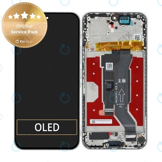 Honor 400 - LCD Displej + Dotykové Sklo + Rám (Meteor Silver) - 0235APNS Genuine Service Pack