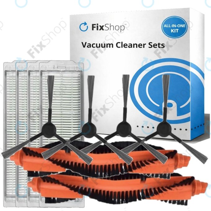 Sada náhradních dílů pro Xiaomi Viomi V2, V2 Pro, V3, SE, Mi Robot Vacuum Mop Pro (P), 2S (2x Hlavní kartáč, 4x Filtr, 4x Boční kartáč)