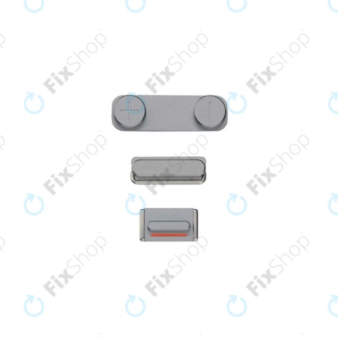 Apple iPhone 5S - Set Tlačítek Hlasitosti + Zapínání + Tichého Režimu (Space Gray)