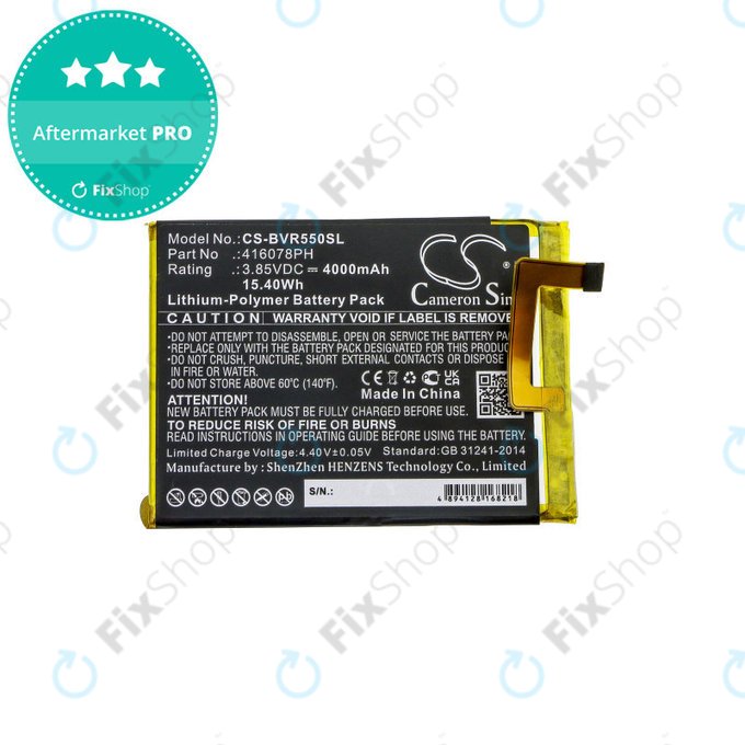 Baterie pro Blackview BV5500, 4000mAh, Li-Pol, 3.85V, 416078PH, HQ