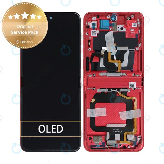 Motorola Razr 40 Ultra - LCD Displej + Dotykové Sklo + Rám (Viva Magenta) - 5D68C22598 Genuine Service Pack