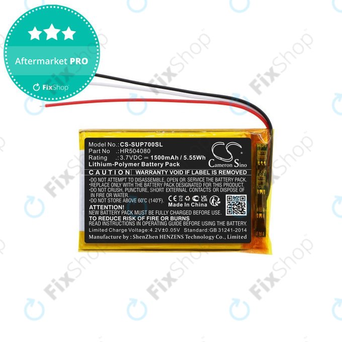 Baterie pro Navitel Ms700, Serioux Upq700, 1500mAh, Li-Pol, 3.7V, HR504080, HQ