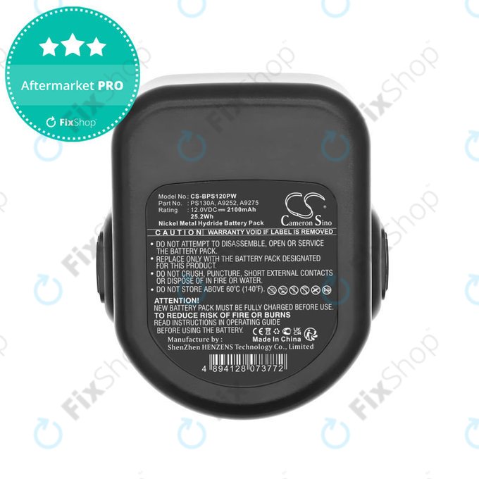 Baterie pro Black & Decker Cd1202, 2100mAh, Ni-MH, 12V, PS130A, HQ
