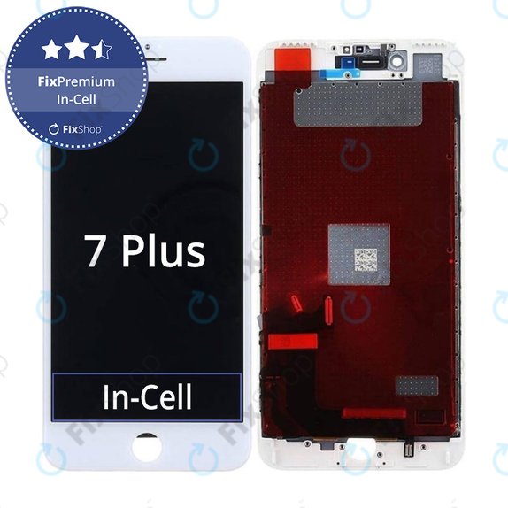 Displej In-Cell pro iPhone 7 Plus, White, Dotykové sklo s rámem, FixPremium